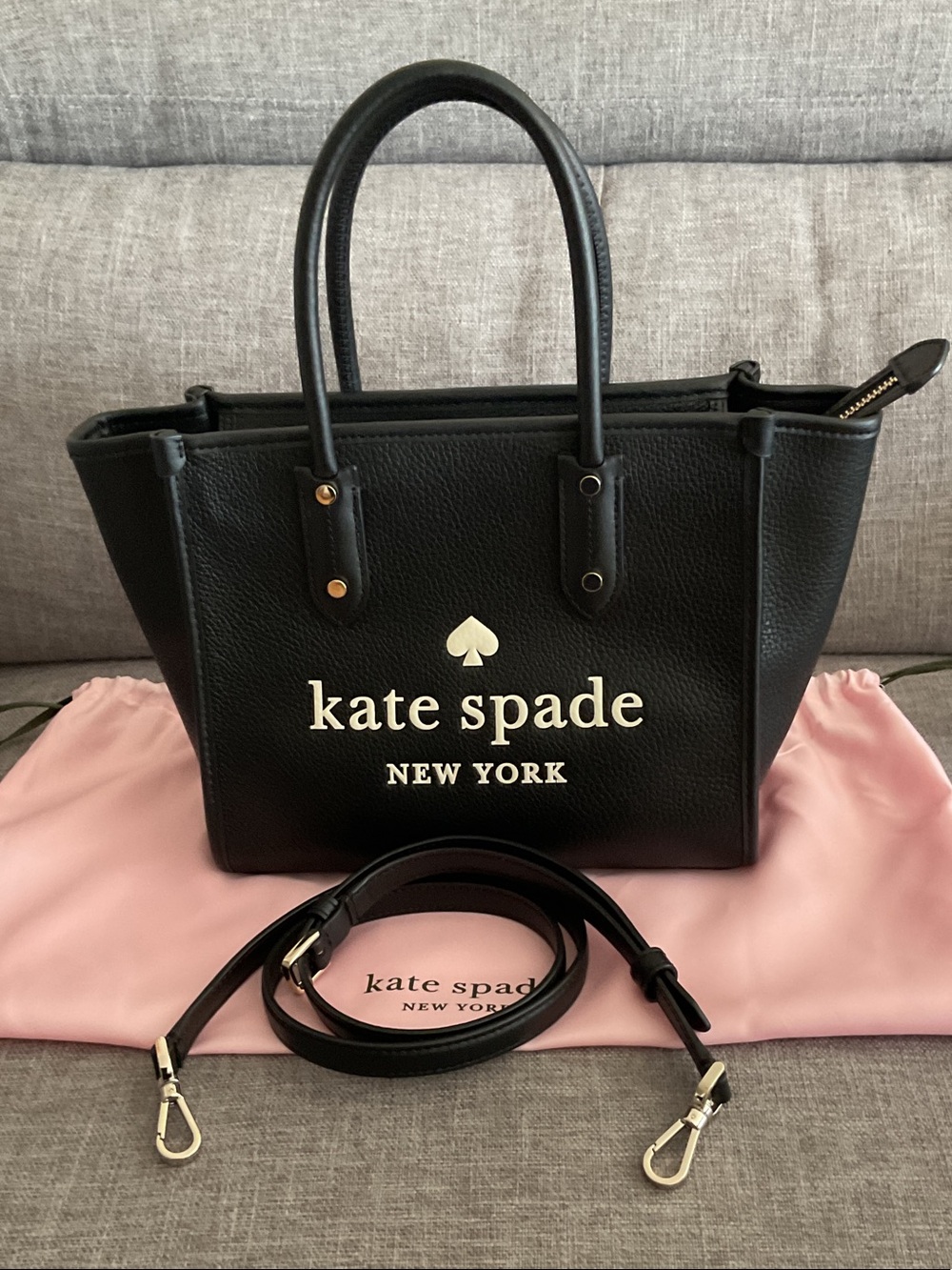 kate spade Ella Pebbled Black Leather Satchel